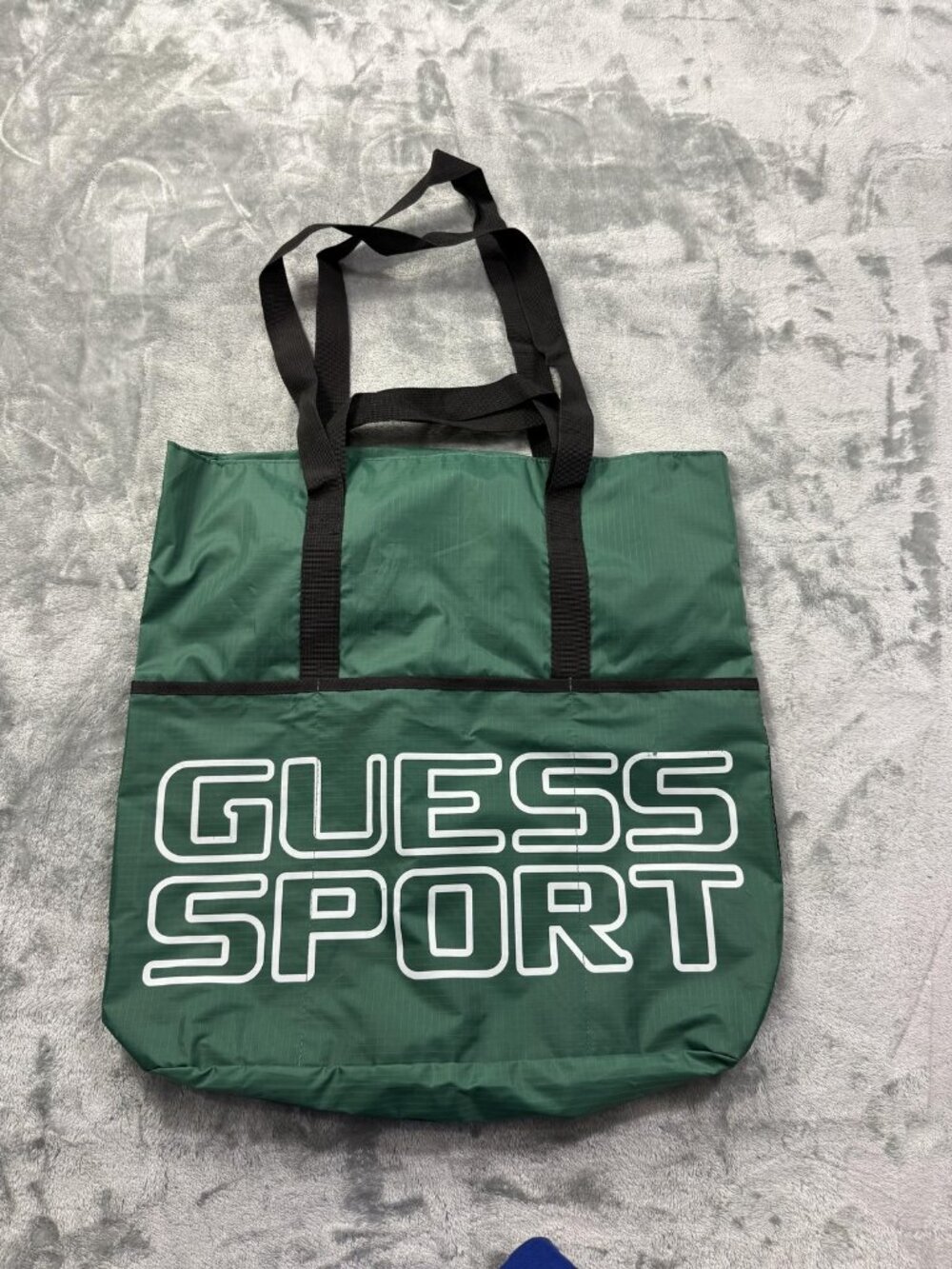 Guess Sport Tote Bag Women's Large Green Nylon Mesh Logo Sports Shoulder